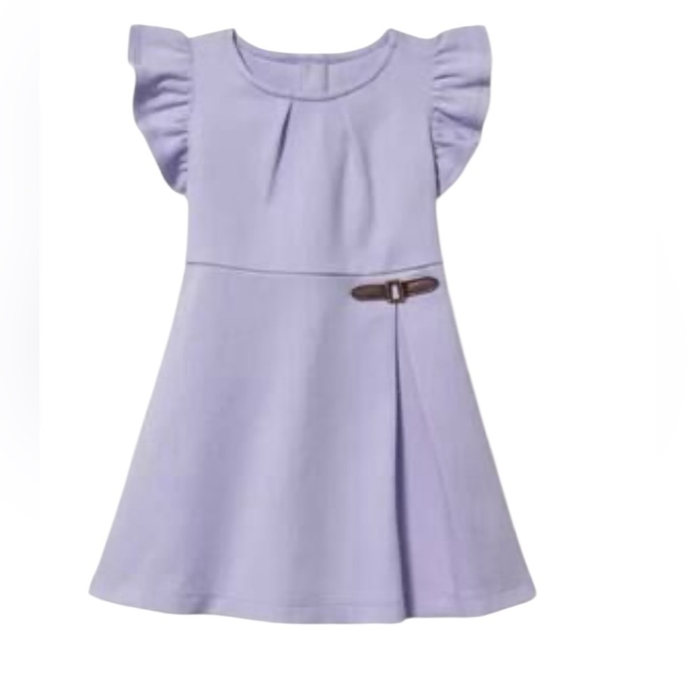 Janie and Jack Collections Lavender Ruffle Sleeve Ponte Dress SZ 4